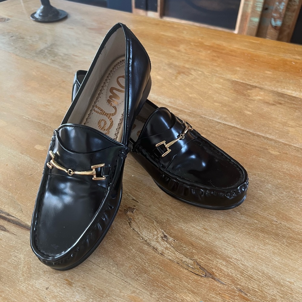 Sam Edelman Black Patent Leather Loafers. Size 6.5